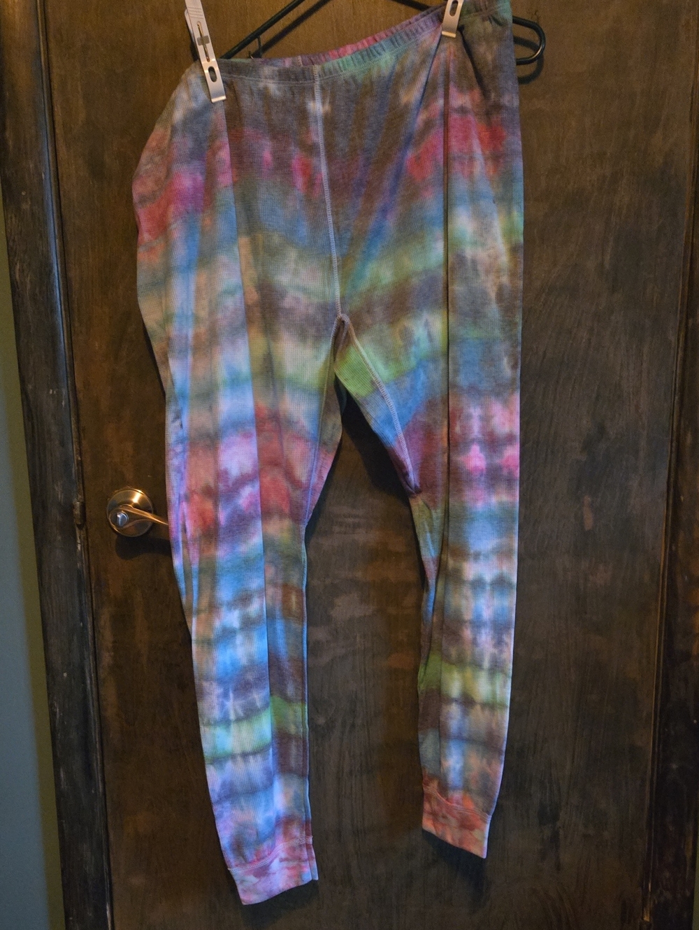 Fruit of the Loom Multicolor Tie-Dye Pajama Leggings - Blue, Pink, Green